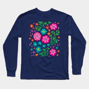 SAYULITA Bright Tropical Mexican Style Floral - UnBlink Studio by Jackie Tahara Long Sleeve T-Shirt